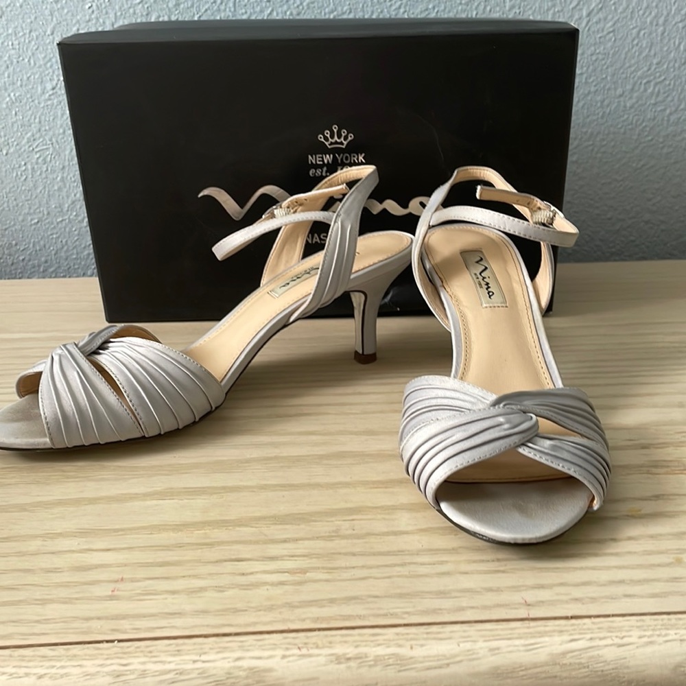 - Nina Silver satin kitten heel size 8.5